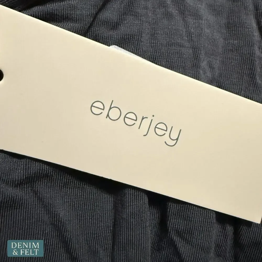 NEW Eberjey Finley Knotted‎ Sleep Jumpsuit Ebony Bamboo Jersey Lounge Pajamas M